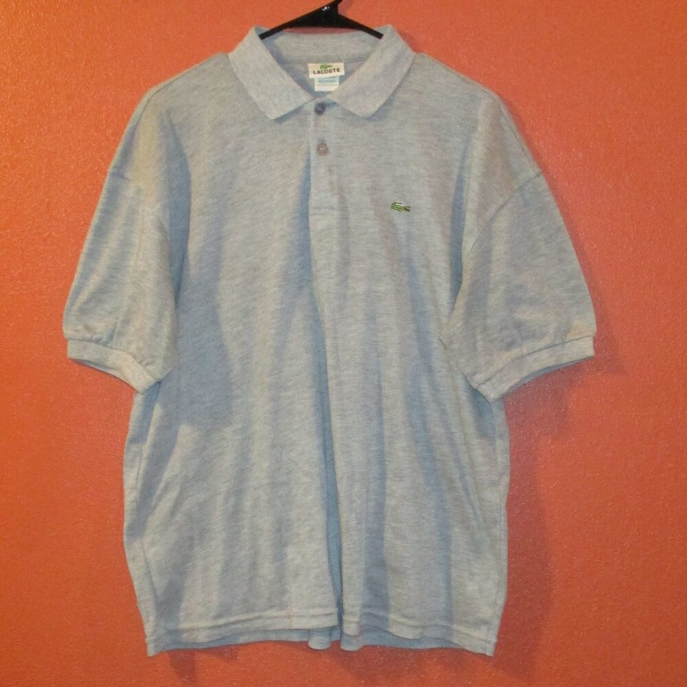 Lacoste Polo Shirt Men Size 8 Gray Travel Vacation Cruise Boating Outdoor Shirt